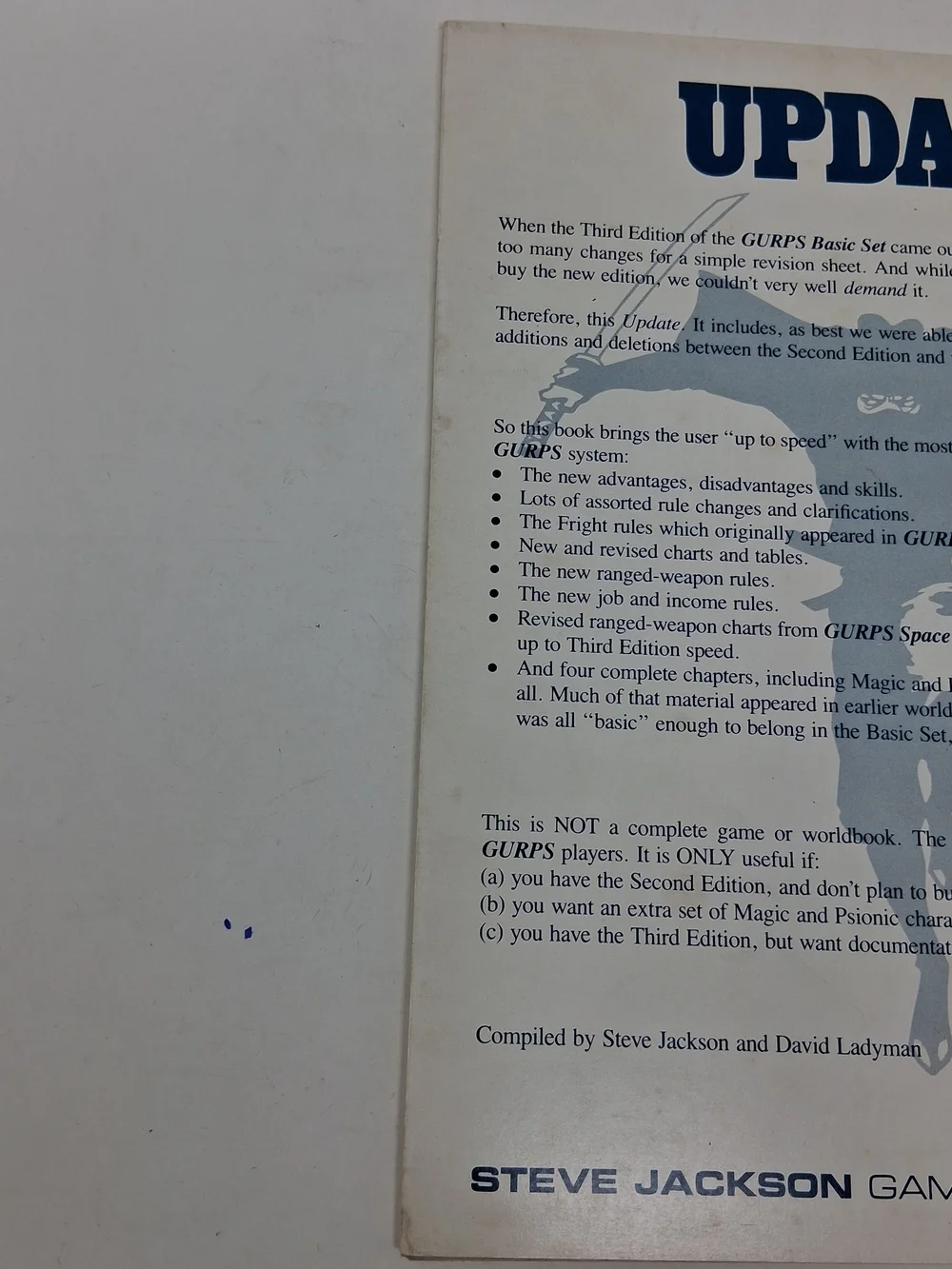 GURPS Update 2nd - 3rd Edition System Revision Manuel